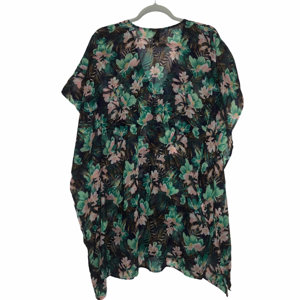 H&M green floral swimsuit coverup size XS